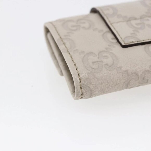 GUCCI Guccissima GG Canvas Key Case Leather White Auth - Picture 9 of 16